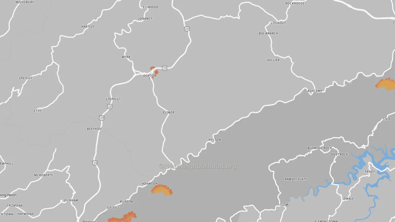 Bike Grade map of Shelby Gap, KY