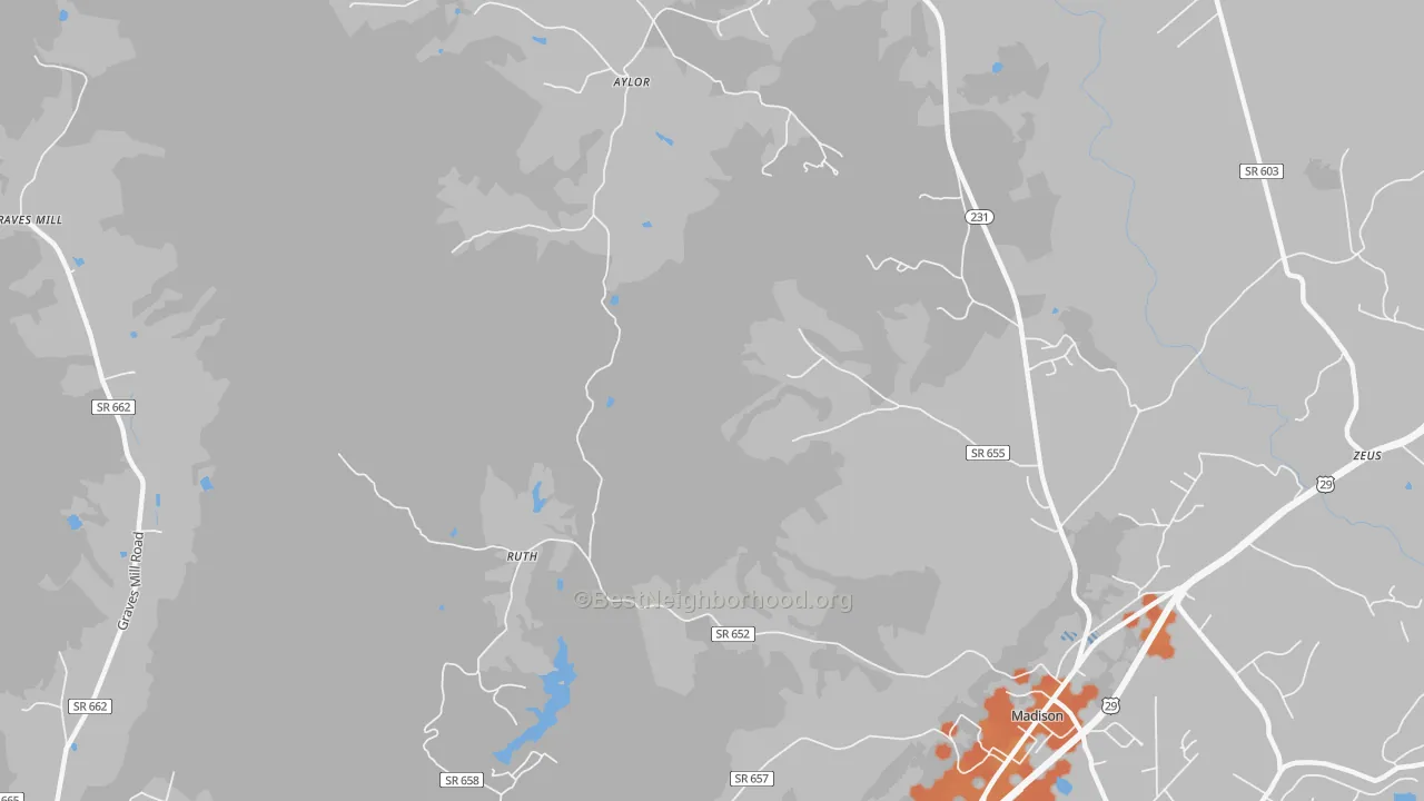 Bike Grade map of Shelby, VA