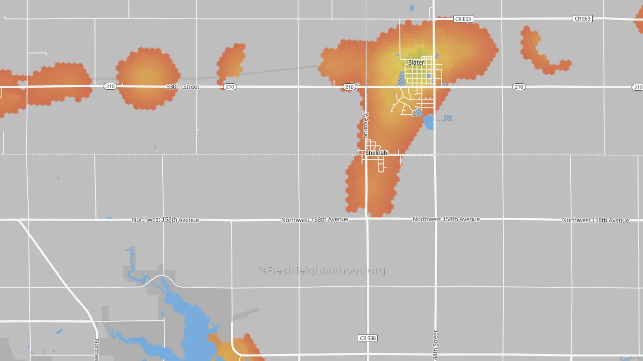 Bike Grade map of Sheldahl, IA