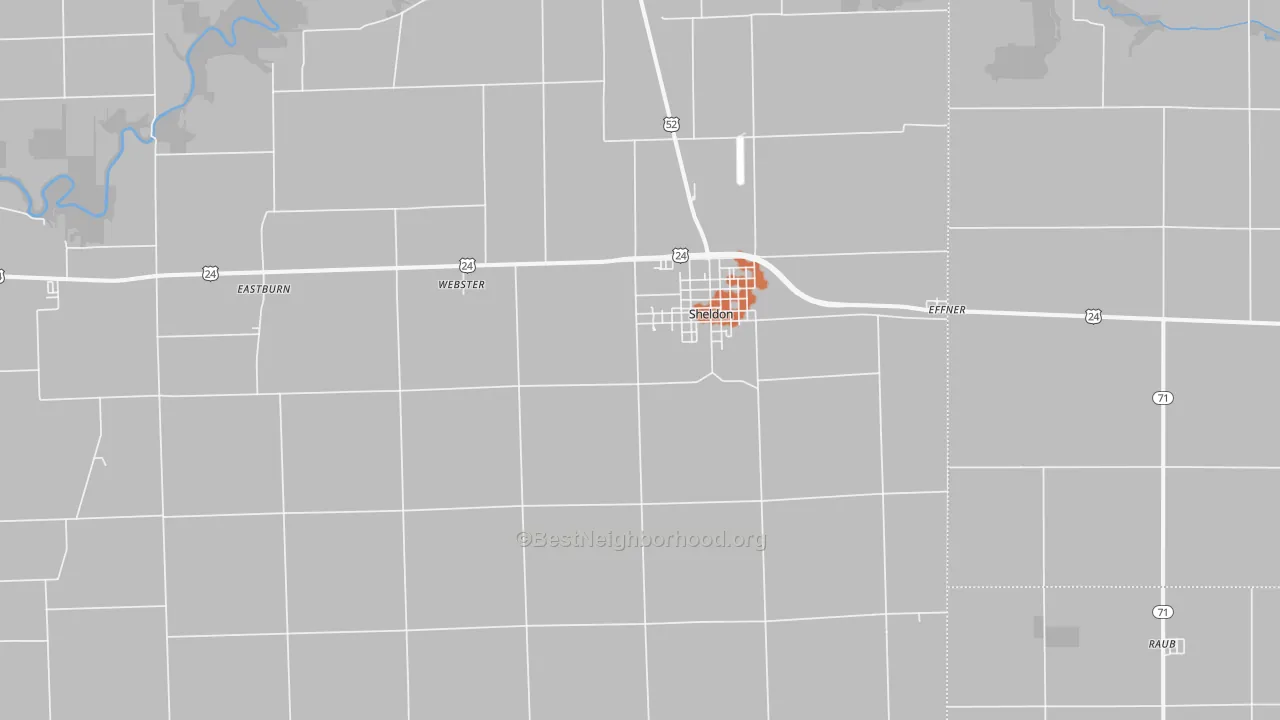 Bike Grade map of Sheldon, IL