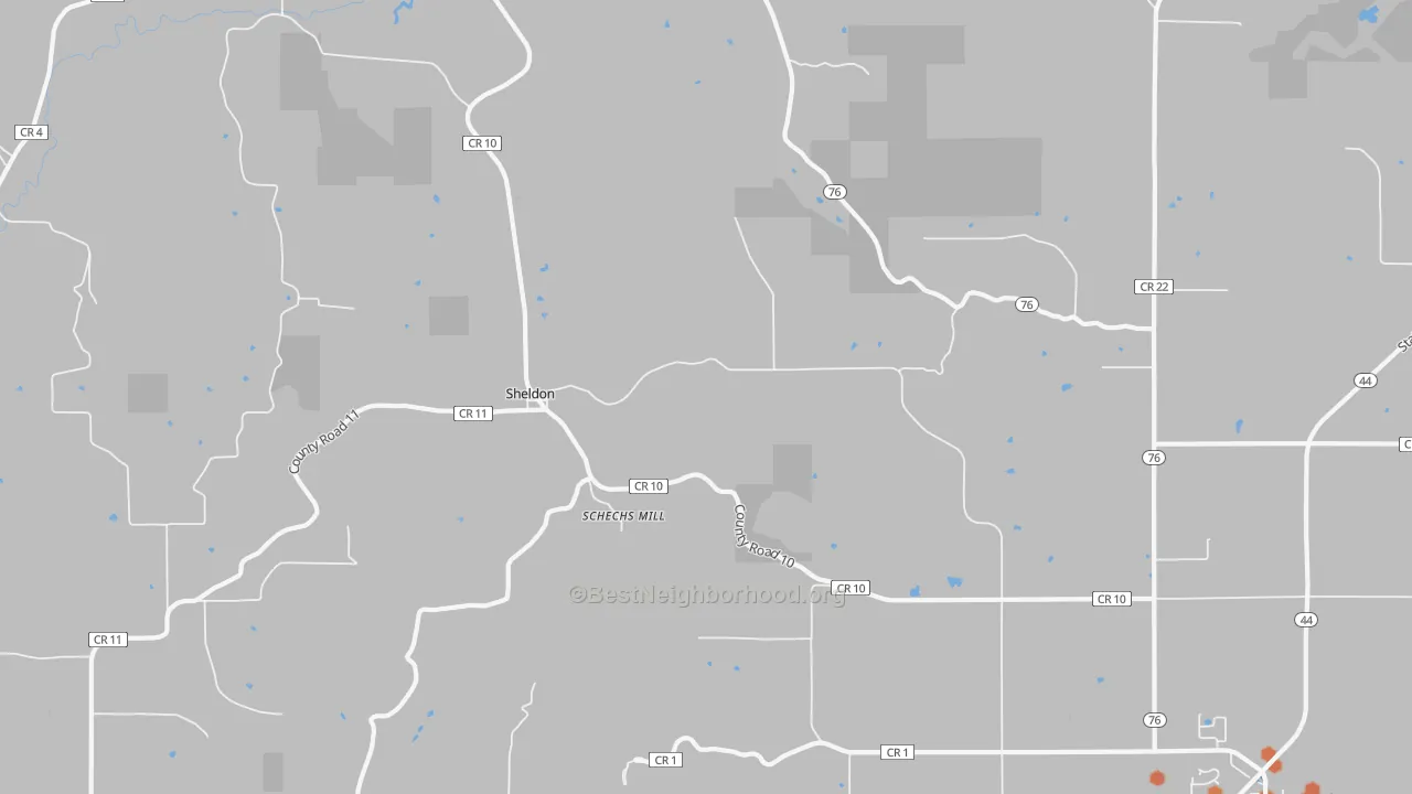Bike Grade map of Sheldon, MN