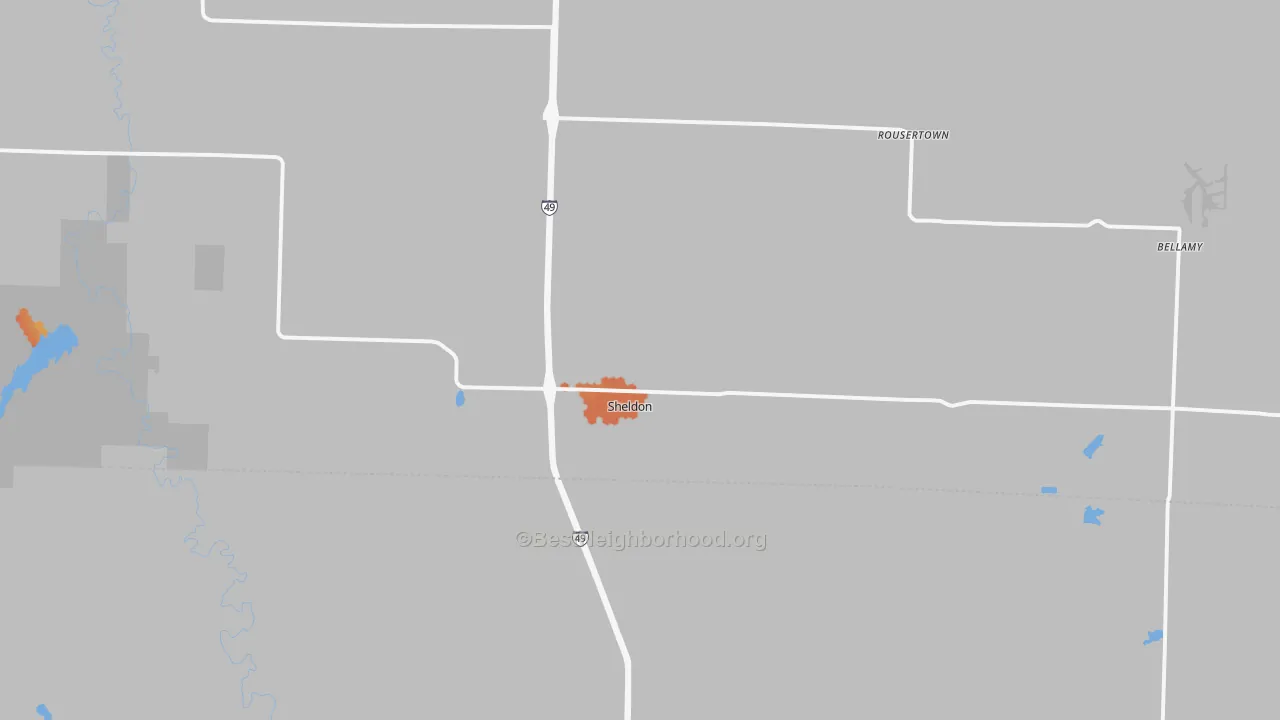 Bike Grade map of Sheldon, MO