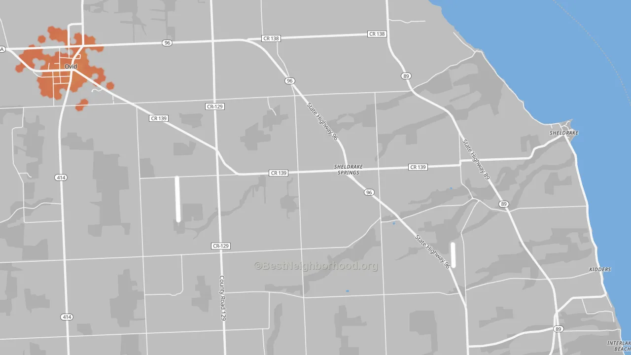 Bike Grade map of Sheldrake Springs, NY