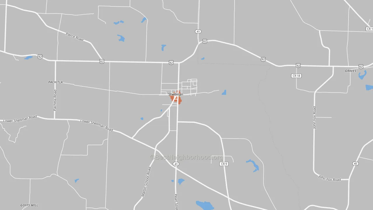 Bike Grade map of Shellman, GA
