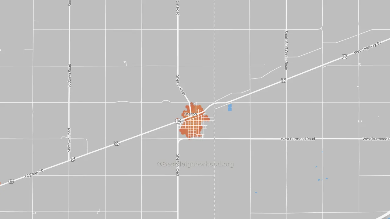 Bike Grade map of Shelton, NE