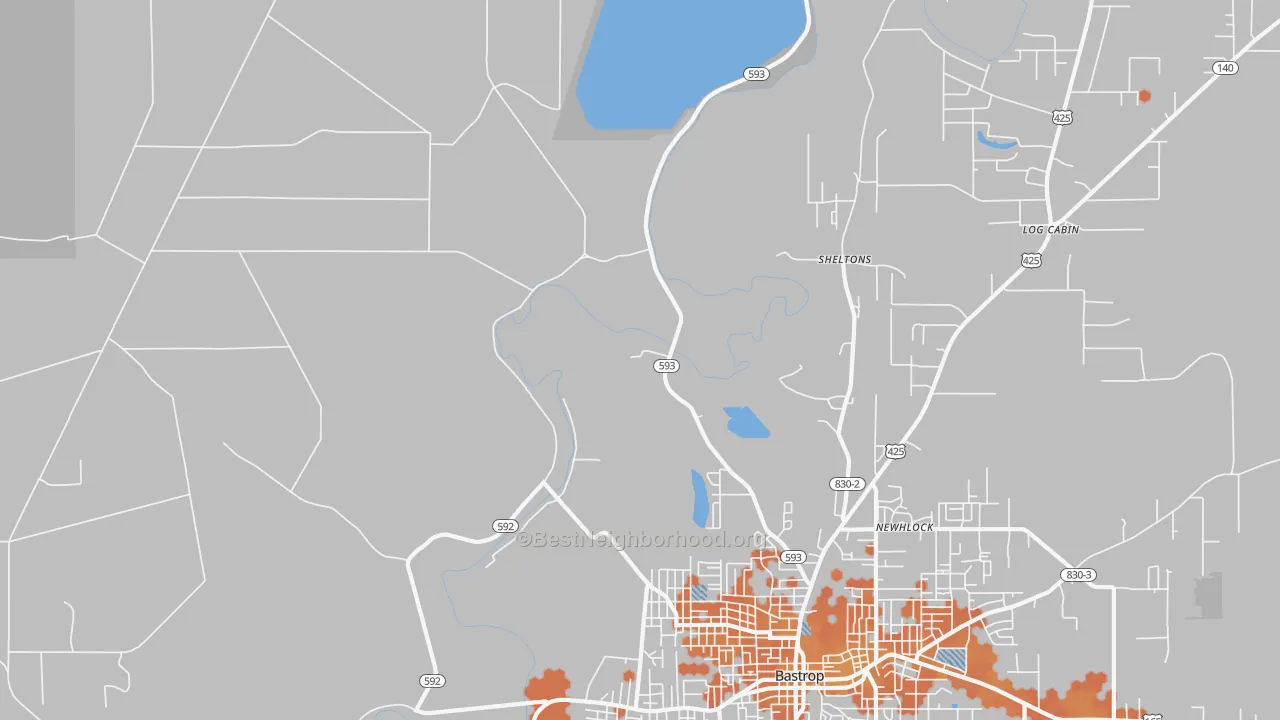 Bike Grade map of Sheltons, LA
