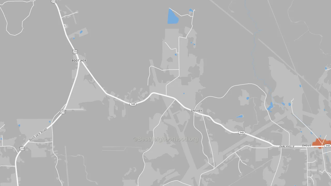 Bike Grade map of Shelvey, PA