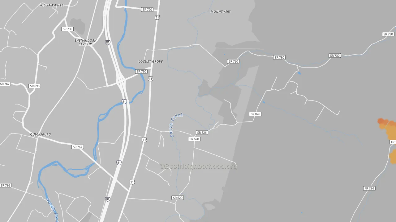 Bike Grade map of Shenandoah Caverns, VA