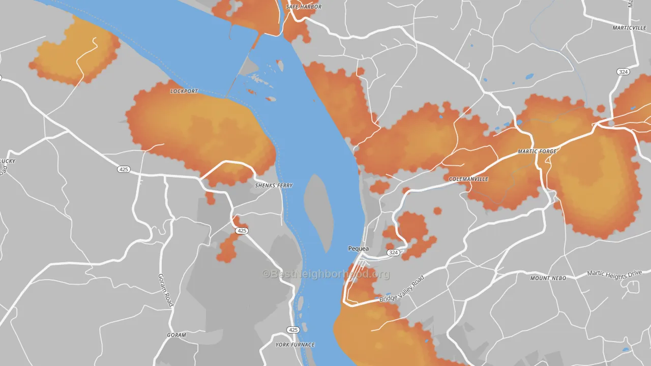 Bike Grade map of Shenks Ferry, PA