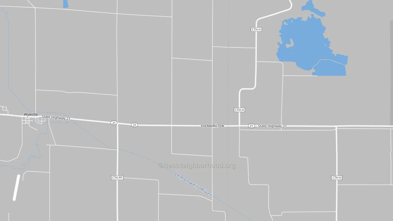 Bike Grade map of Shennington, WI
