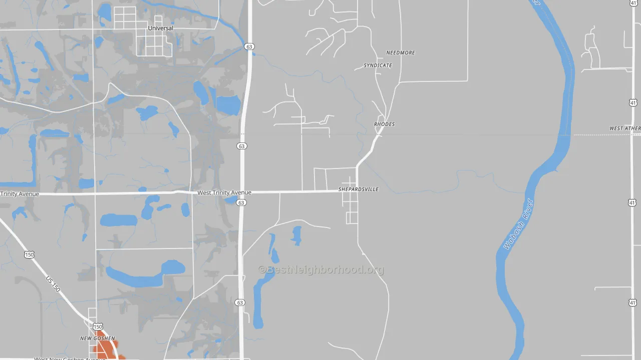 Bike Grade map of Shepardsville, IN