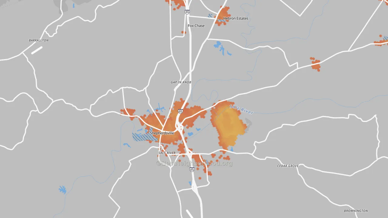Bike Grade map of Shepherdsville, KY