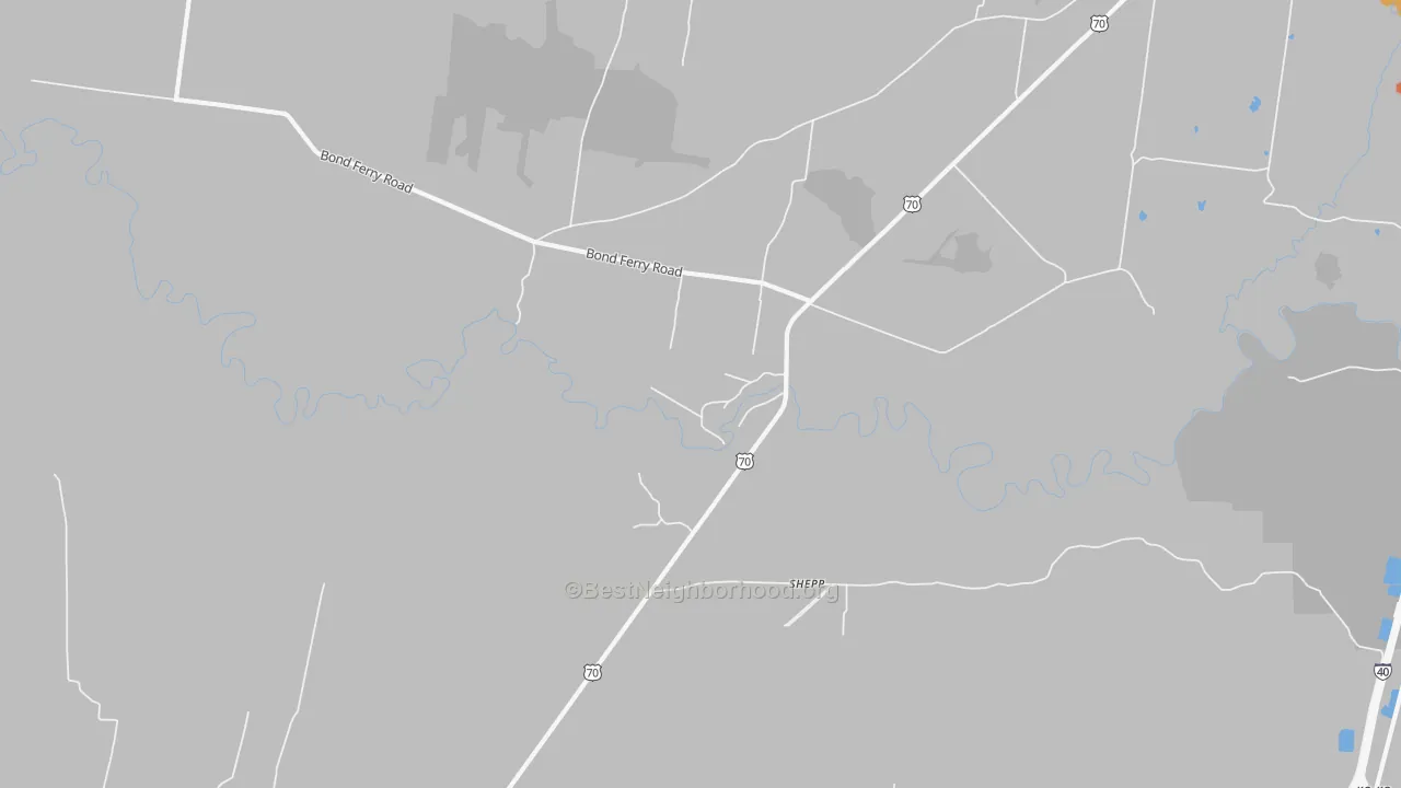 Bike Grade map of Shepp, TN