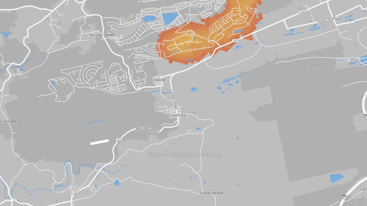 Bike Grade map of Sheppton, PA