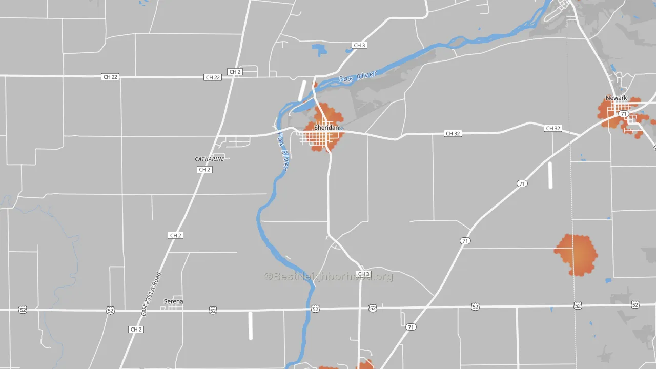 Bike Grade map of Sheridan, IL