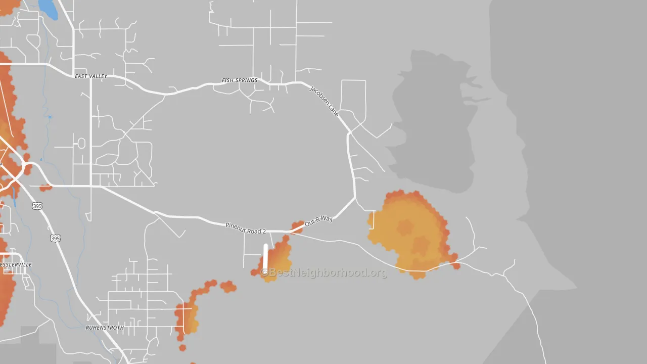 Bike Grade map of Sheridan, NV