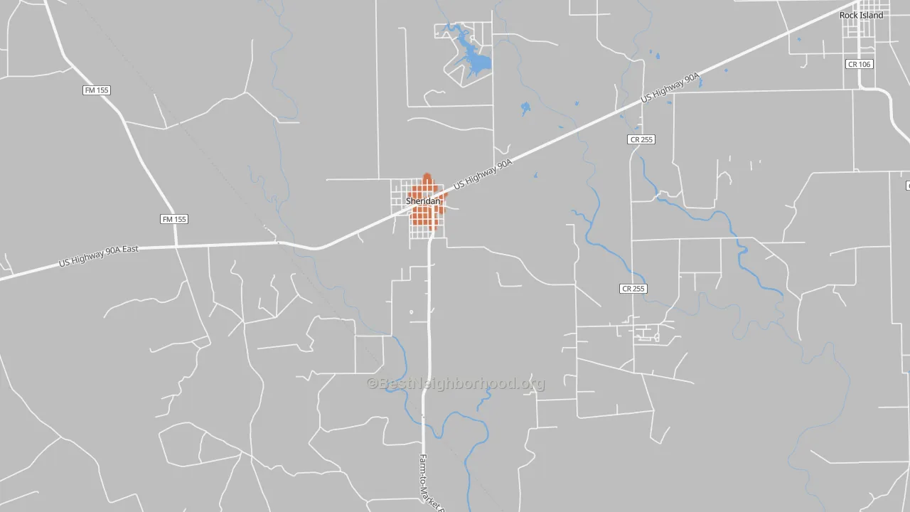 Bike Grade map of Sheridan, TX