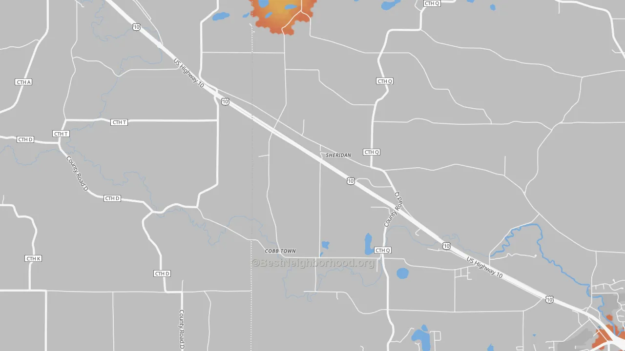 Bike Grade map of Sheridan, WI