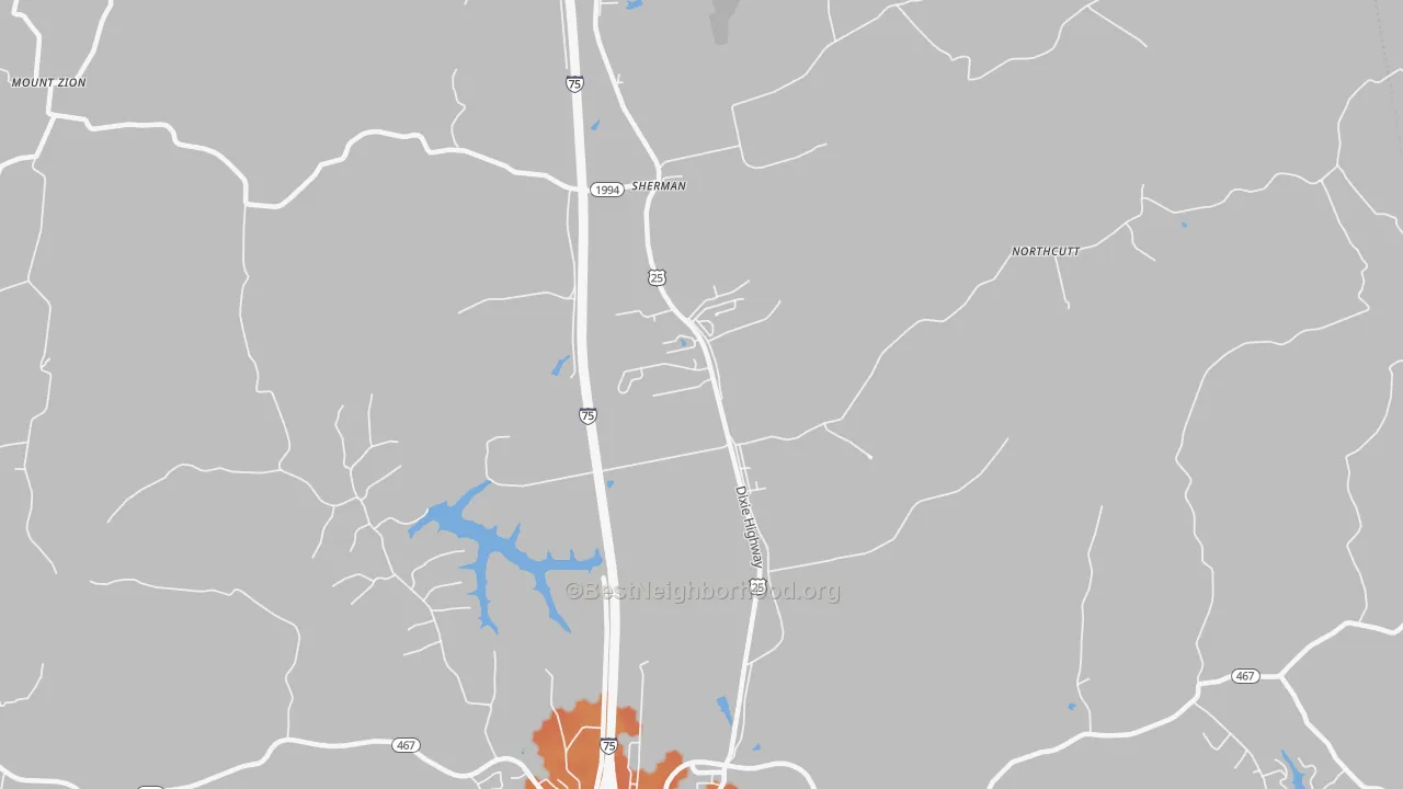 Bike Grade map of Sherman, KY