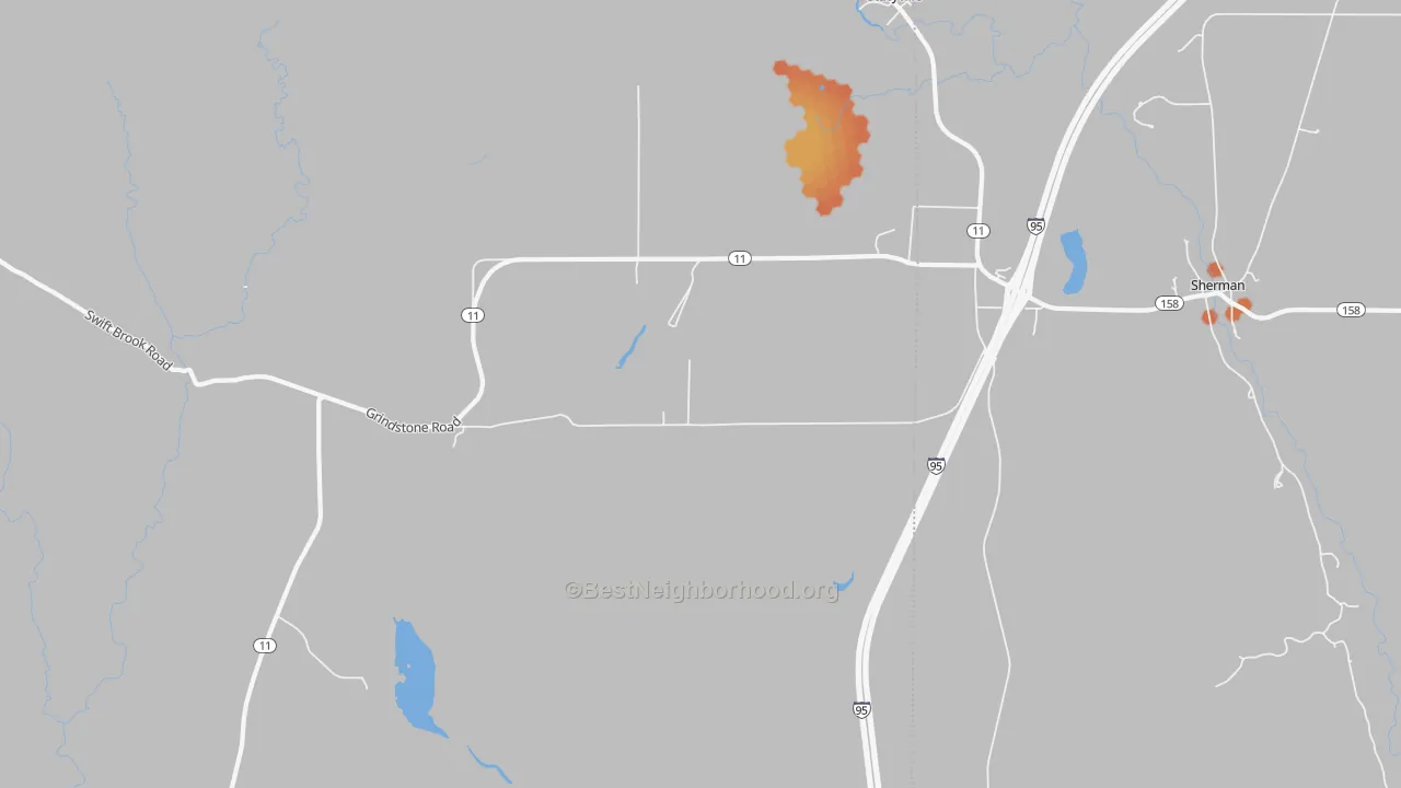 Bike Grade map of Sherman, ME