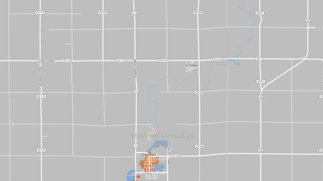 Bike Grade map of Sherman, SD