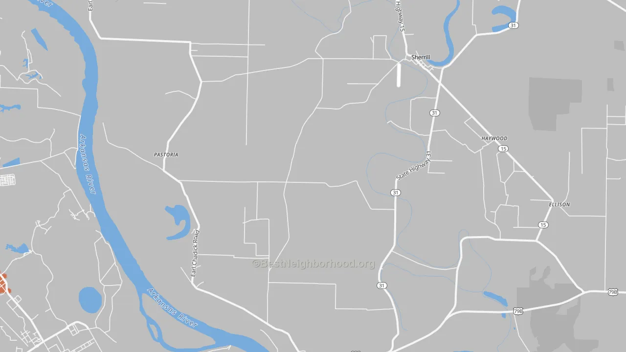 Bike Grade map of Sherrill, AR