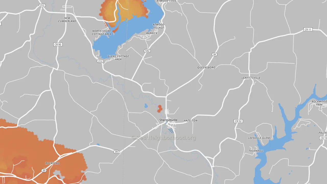 Bike Grade map of Sherrodsville, OH