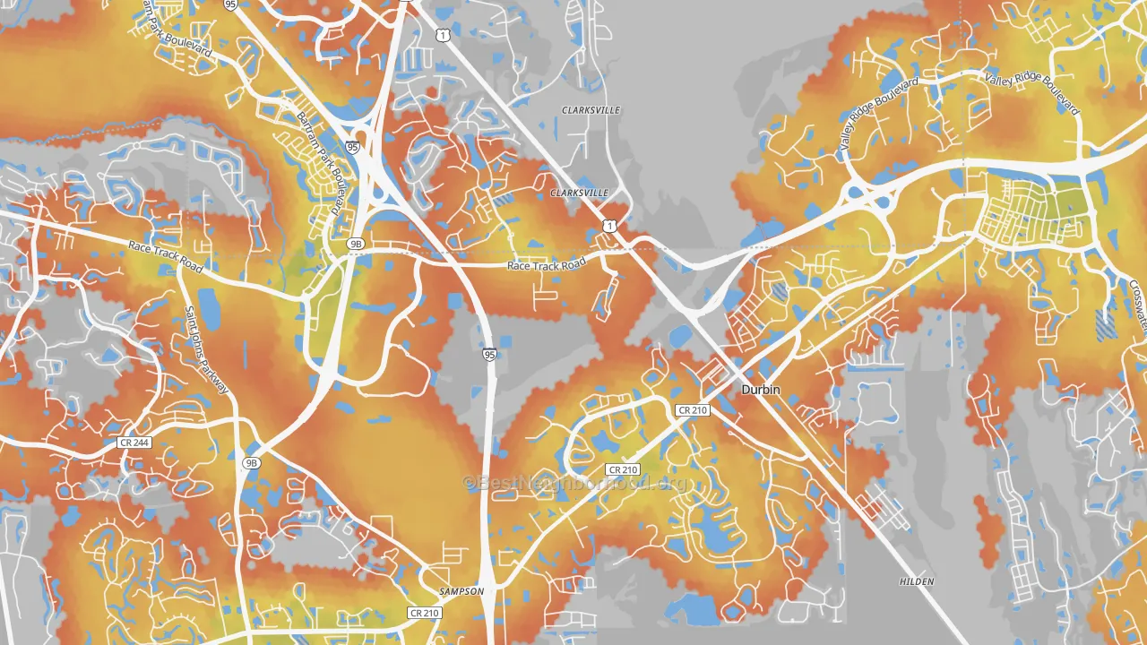 Bike Grade map of Sherwood Forest, FL