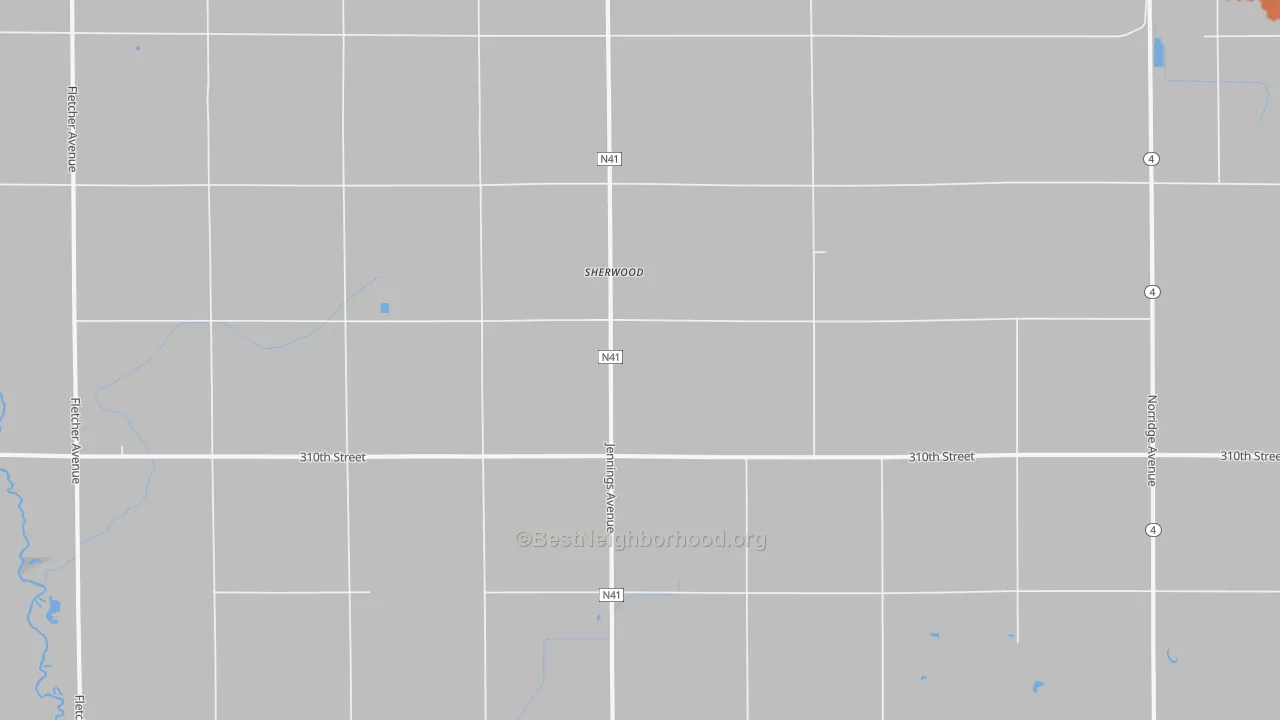 Bike Grade map of Sherwood, IA