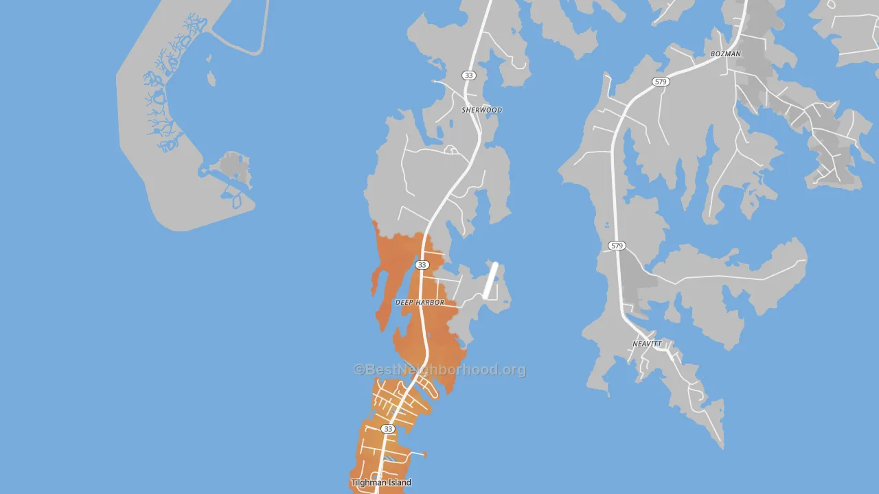 Bike Grade map of Sherwood, MD