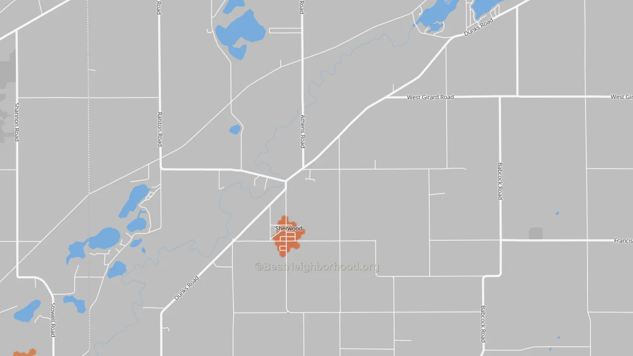 Bike Grade map of Sherwood, MI