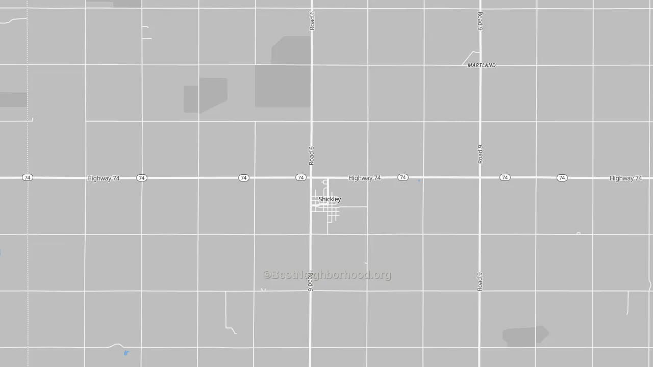 Bike Grade map of Shickley, NE