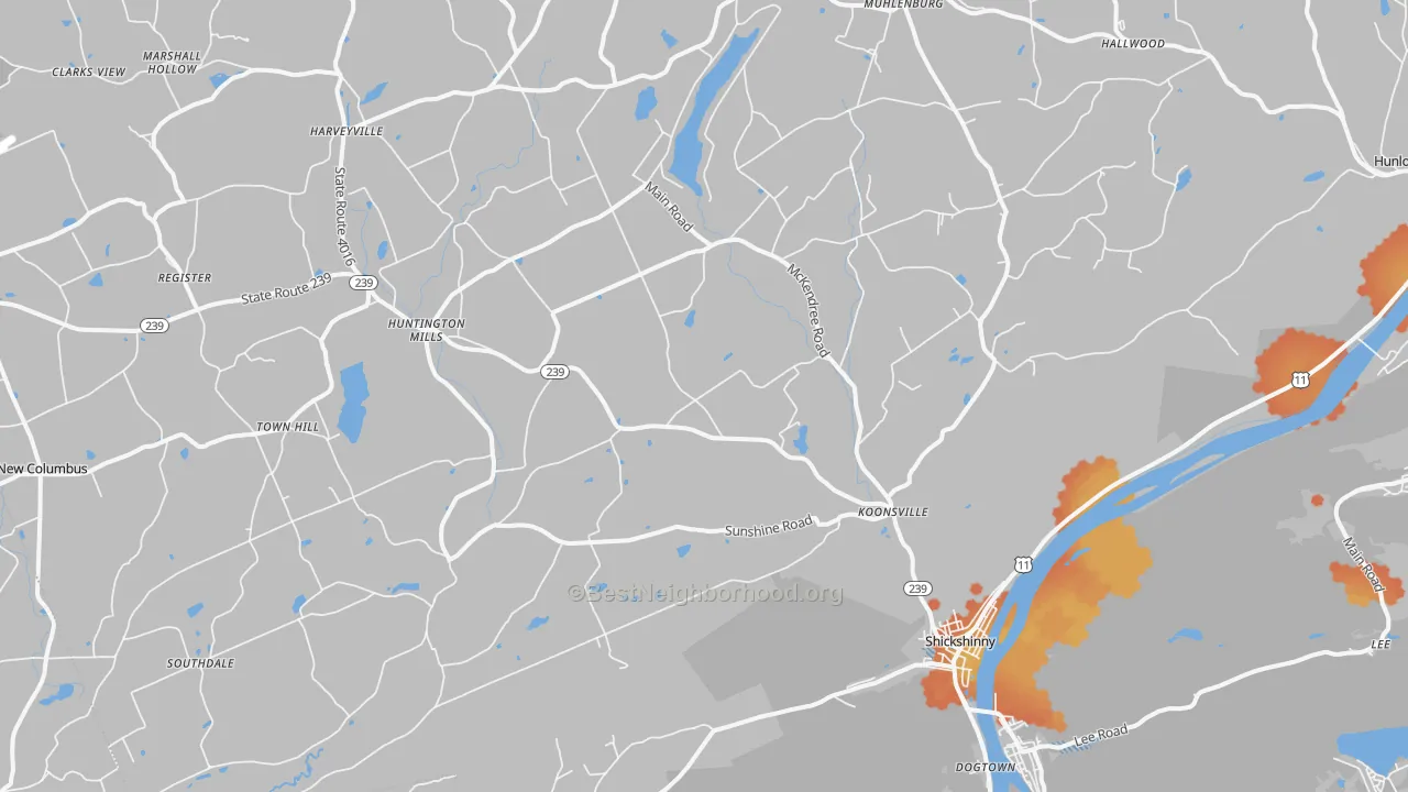 Bike Grade map of Shickshinny, PA