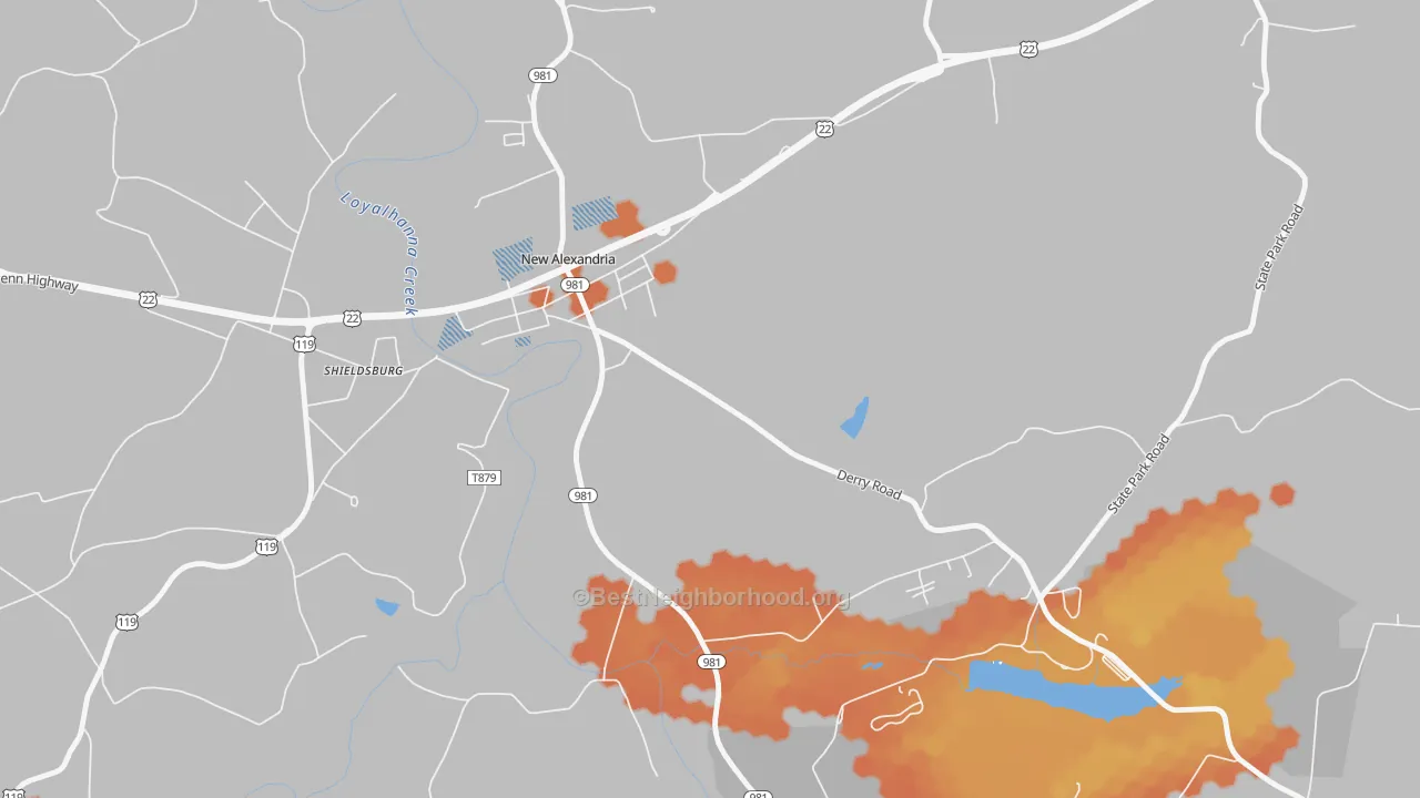 Bike Grade map of Shieldsburg, PA