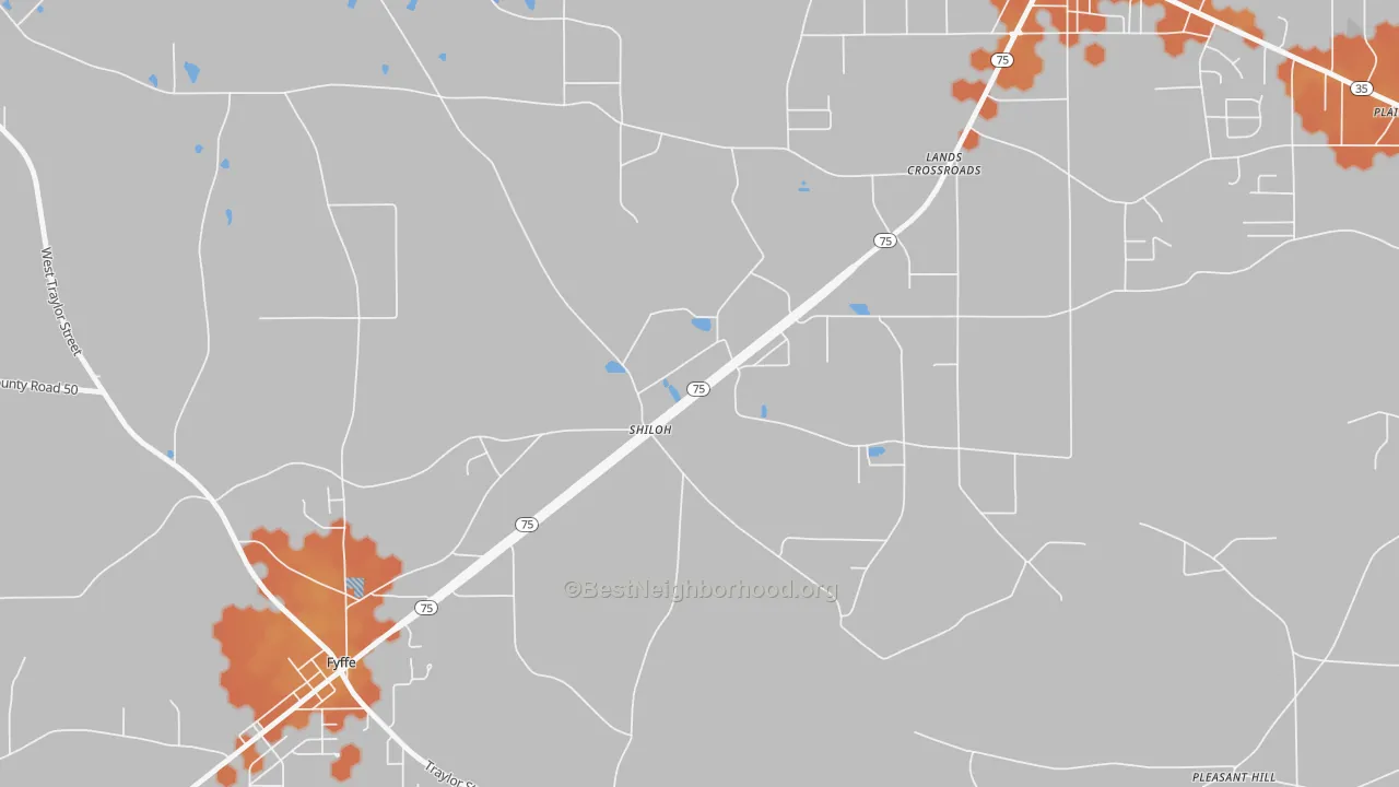 Bike Grade map of Shiloh, AL