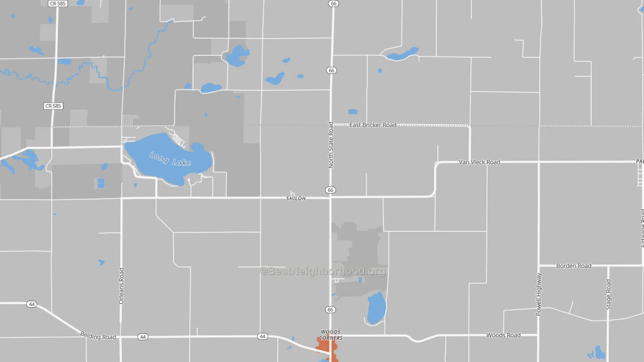 Bike Grade map of Shiloh, MI