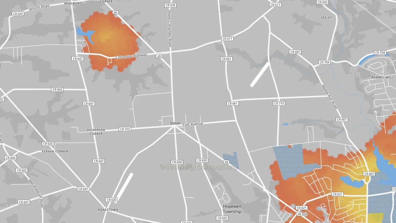 Bike Grade map of Shiloh, NJ