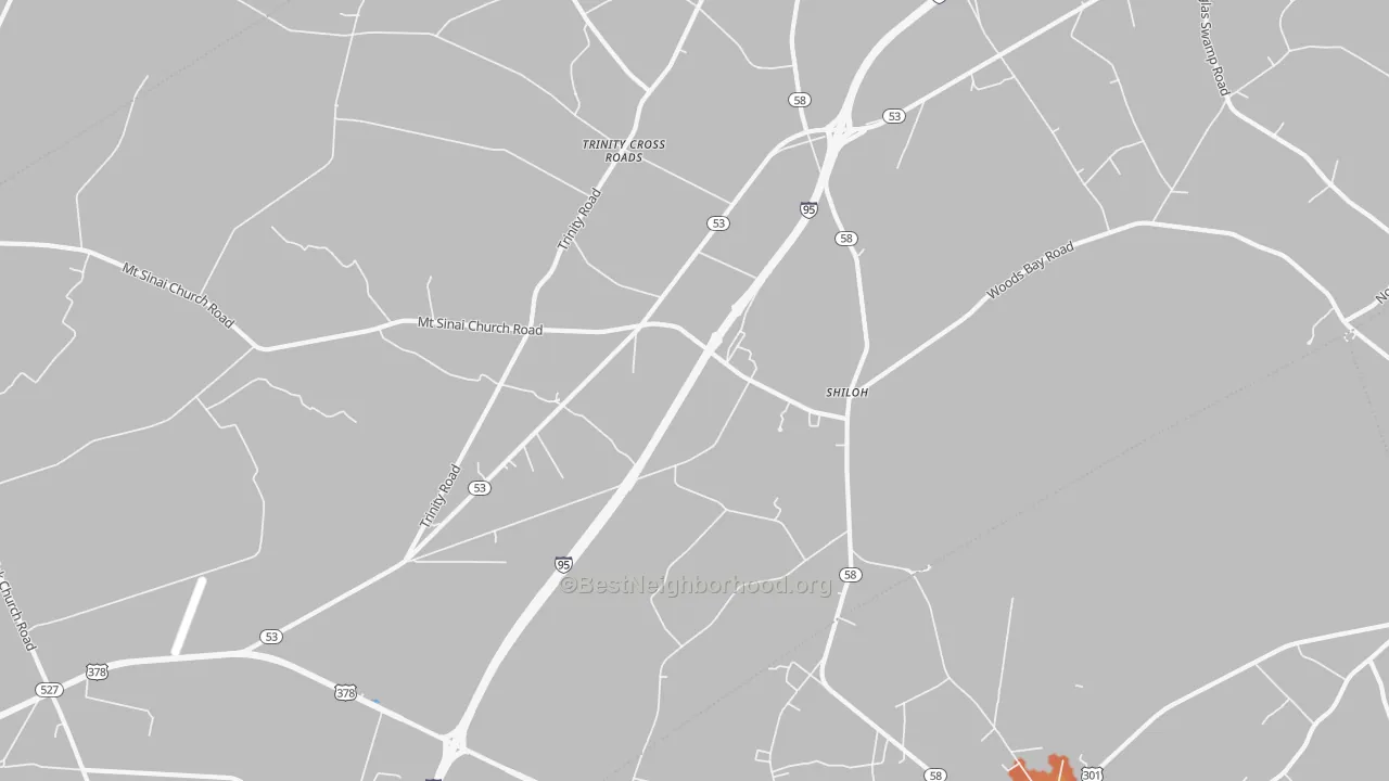 Bike Grade map of Shiloh, SC