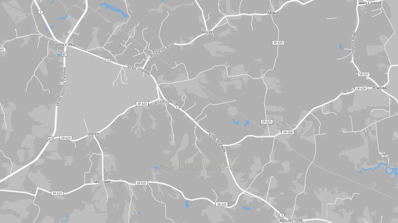Bike Grade map of Shiloh, VA