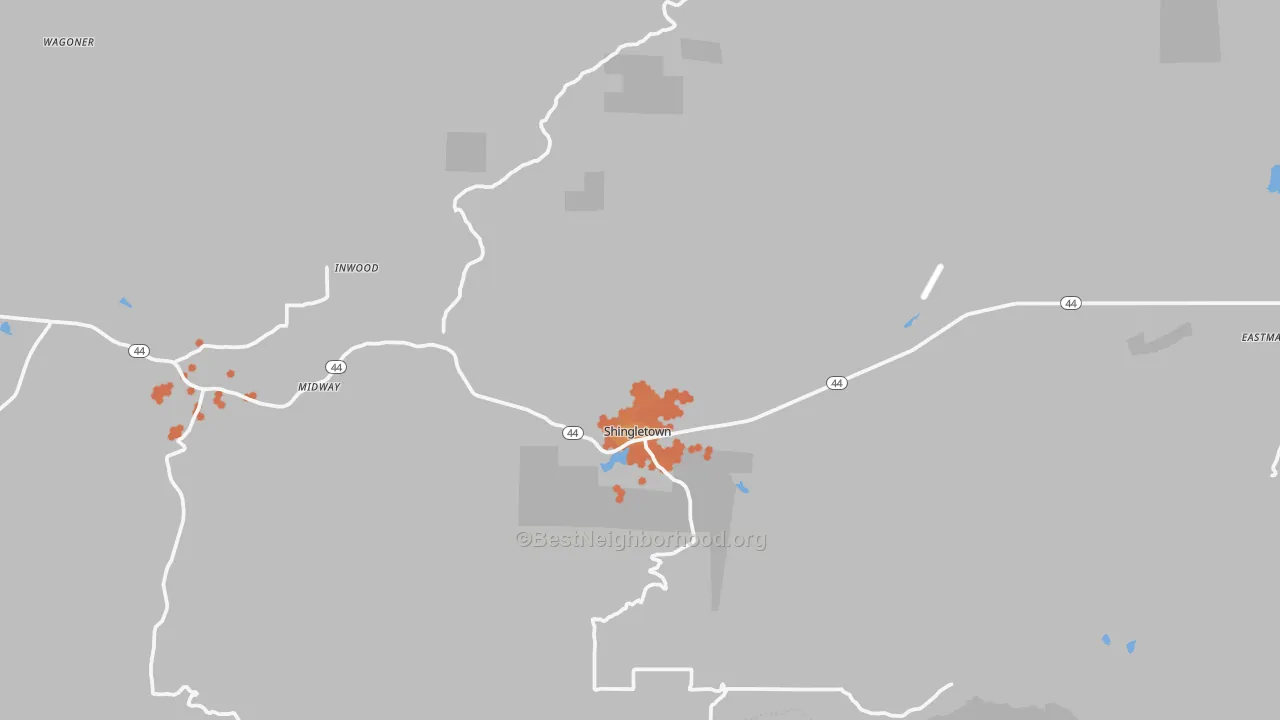 Bike Grade map of Shingletown, CA