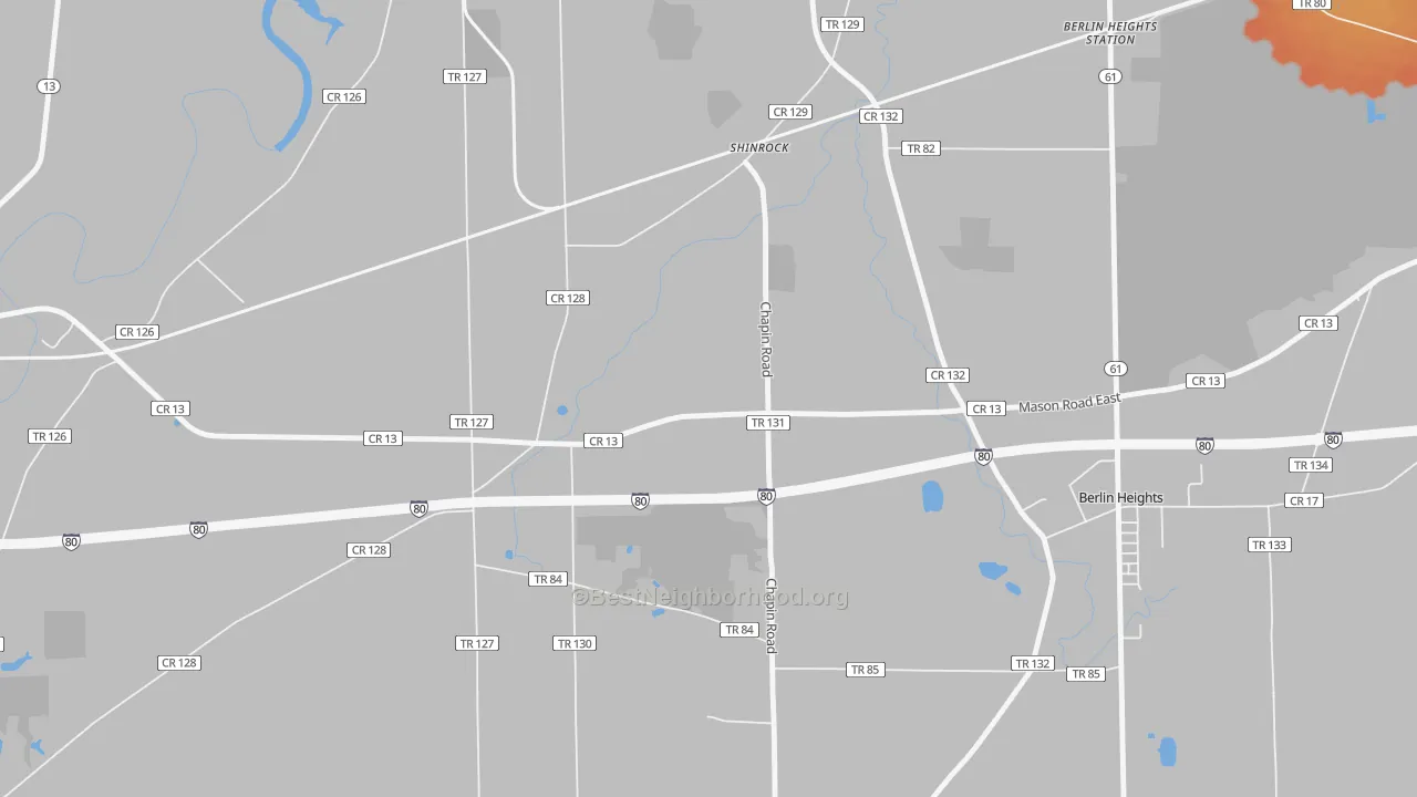 Bike Grade map of Shinrock, OH