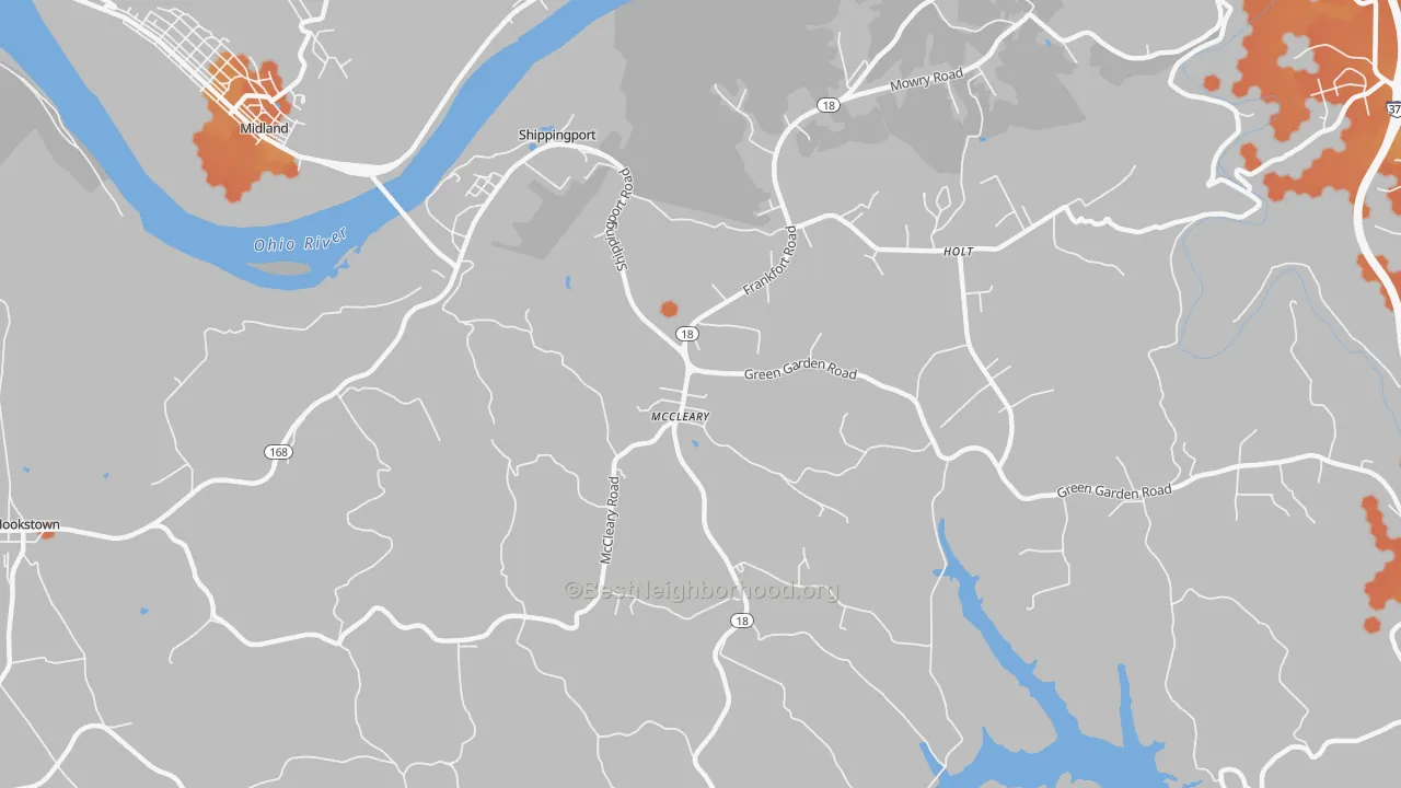 Bike Grade map of Shippingport, PA