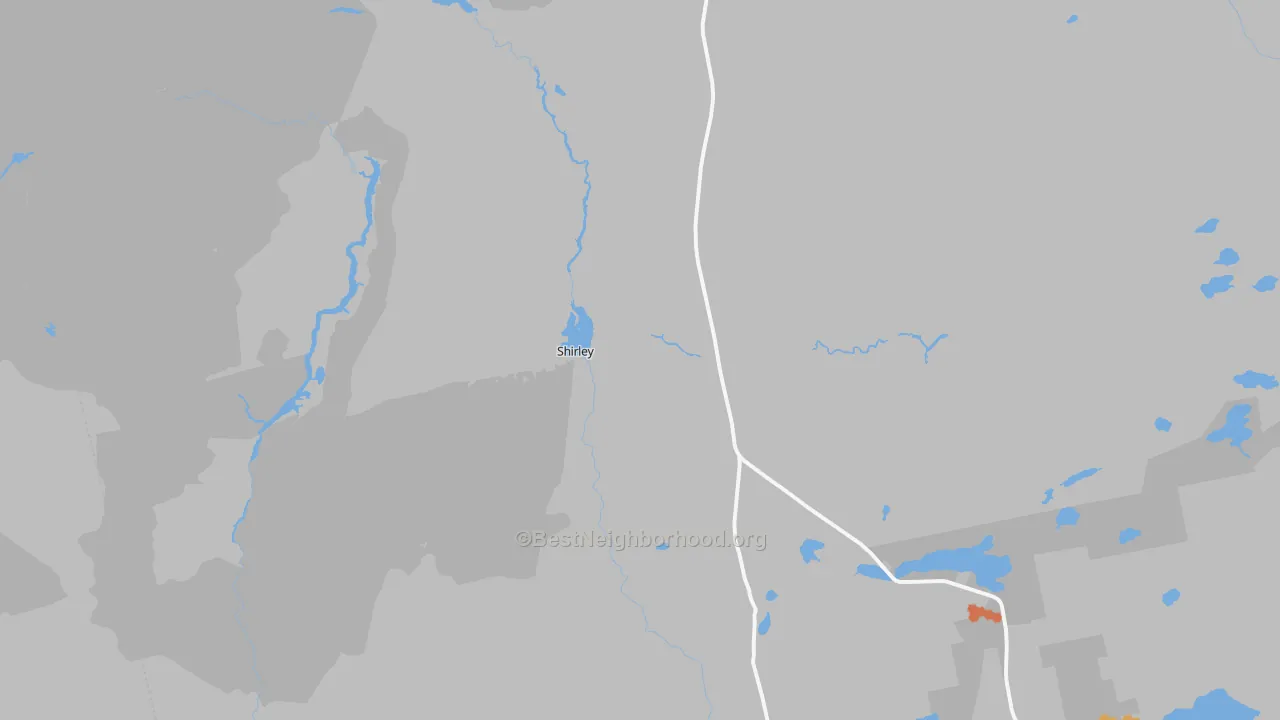 Bike Grade map of Shirley Mills, ME