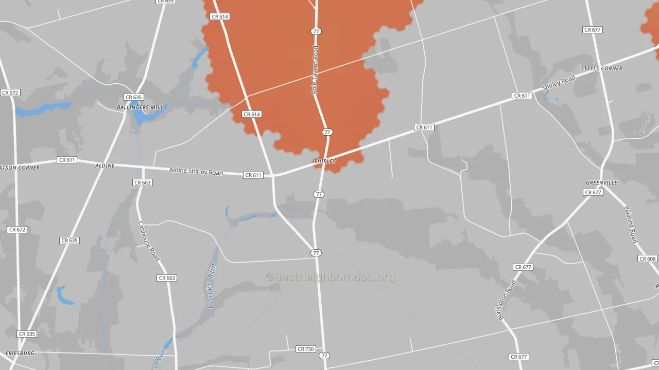 Bike Grade map of Shirley, NJ