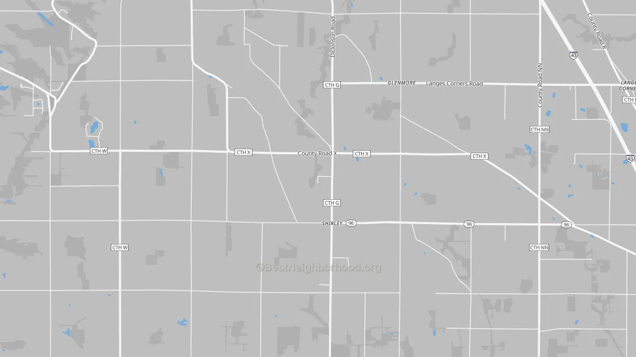 Bike Grade map of Shirley, WI