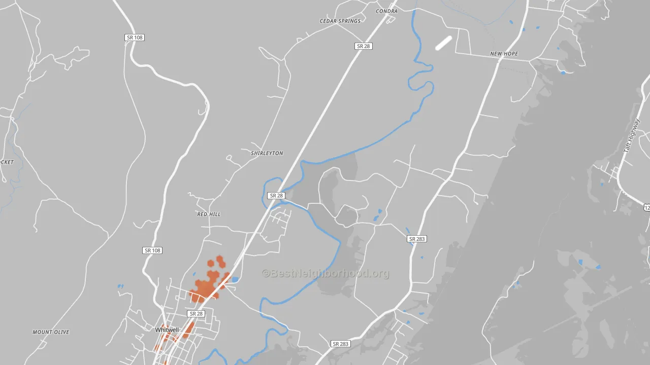 Bike Grade map of Shirleyton, TN
