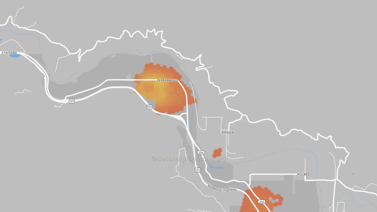 Bike Grade map of Shively, CA