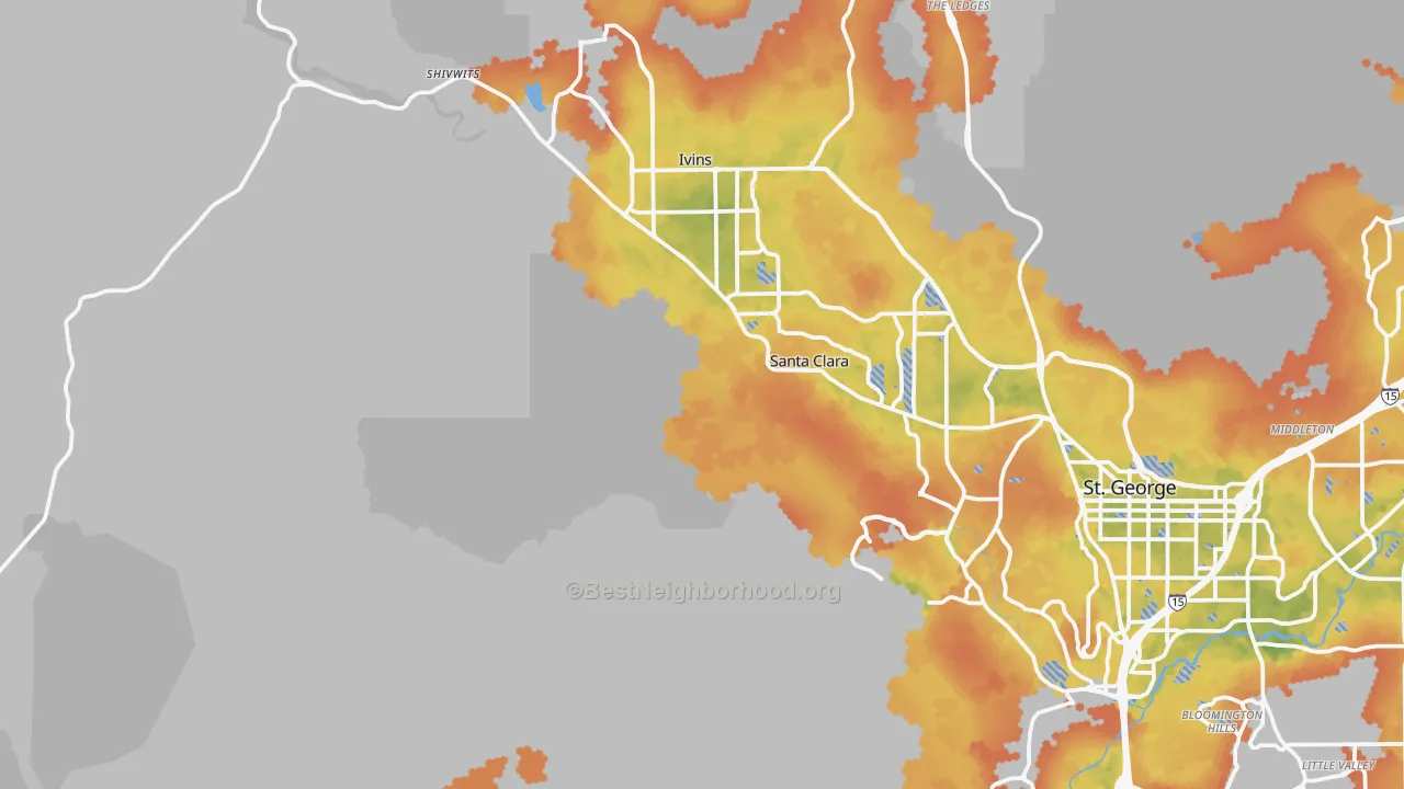 Bike Grade map of Shivwits, UT