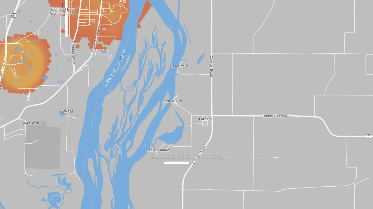 Bike Grade map of Shokokon, IL