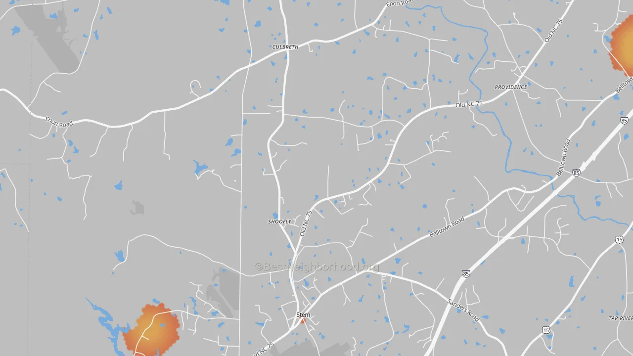 Bike Grade map of Shoofly, NC